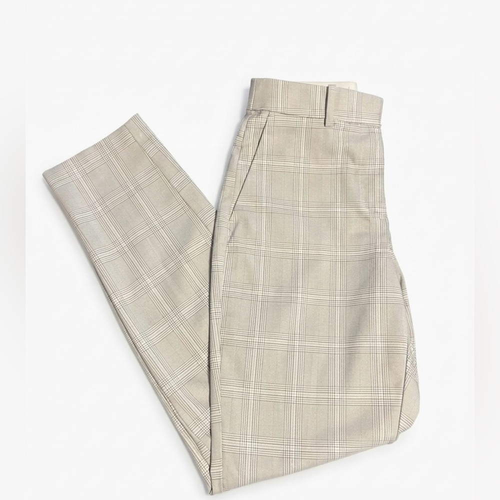 H&M Women’s Beige Plaid Dress Pants